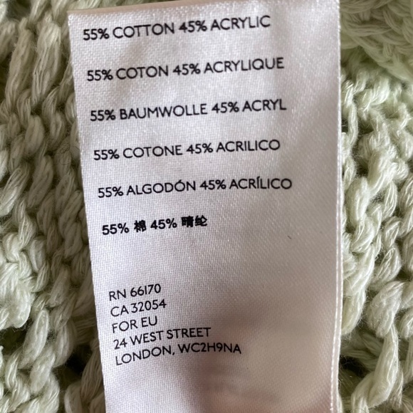 Free People New Size S Sweet Talker Boho Long Crochet Knit Cardigan Honeydew - Picture 16 of 16